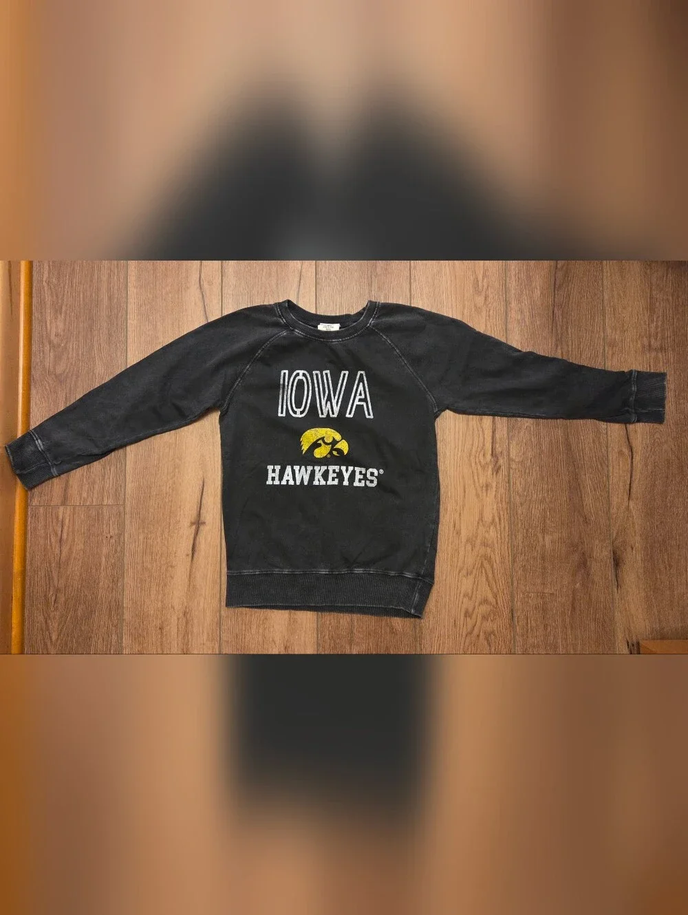 Wes And Willy Iowa Hawkeyes Black Kids Sweatshirt - Crewneck